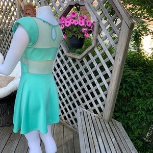 The Vintage Shop Dresses - Tiffany blue dress with sheer cutouts The Vintage Shop Dresses - Tiffany blue dress with sheer cutouts